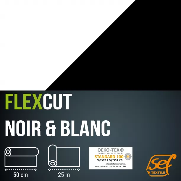 FlexCut Breedte 50 (Zwart/Wit)
