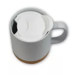 Mok met kurken bodem en plastic deksel - M19