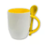 Mok met lepel - handvat en binnenkant gekleurd - M-SPI